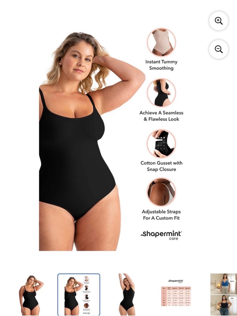 Shapermint Black Smoothing Bodysuit